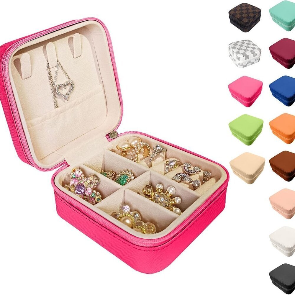 Small Travel Jewelry Box, Portable Mini Jewelry Leather Box Jewelry Ring